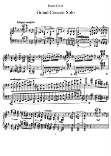 Grand Concert Solo, S.176: For piano by Franz Liszt