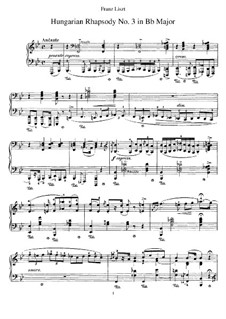 No.3 in B Flat Major, S.244: For piano by Franz Liszt