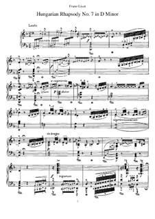 No.7 in D Minor, S.244: For piano by Franz Liszt