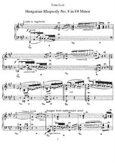 No.8 in F Sharp Minor, S.244: For piano by Franz Liszt