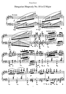 No.10 in E Major, S.244: For piano by Franz Liszt