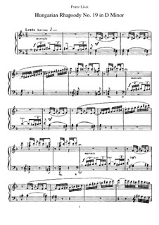 No.19 in D Minor, S.244: For piano by Franz Liszt