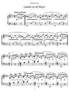 Ländler in A Flat Major, S.211: For piano by Franz Liszt