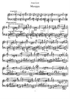 Mazeppa, S.138: For piano by Franz Liszt