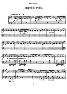 Mephisto Polka in A Minor, S.217: For piano by Franz Liszt