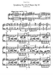 Complete Symphony: Version for piano by F. Liszt by Ludwig van Beethoven