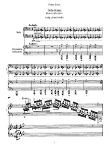 Dance of Death, for Piano, S.525: For a single performer by Franz Liszt