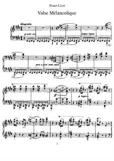 Valse mélancolique, S.210: For piano by Franz Liszt