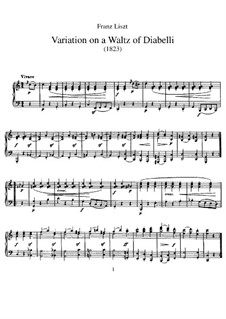 Variation on a Waltz by Diabelli, S.147: For piano by Franz Liszt