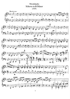 Scherzo in B Minor, WoO 2: For piano by Felix Mendelssohn-Bartholdy