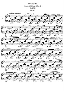 Songs without Words, Op.85: Complete set by Felix Mendelssohn-Bartholdy