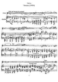 Sonata for Violin and Piano: Score, solo part by Frederick Delius