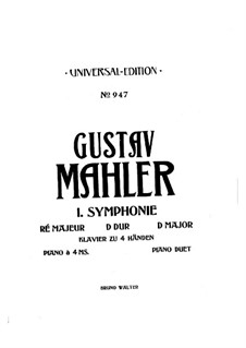 Symphony No.1 in D Major 'Titan': Arrangement for piano – parts by Gustav Mahler