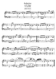 Andantino in E Flat Major (after Gluck), K.236: For piano by Wolfgang Amadeus Mozart