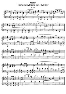 Funeral March in C Minor, K.453a: For piano by Wolfgang Amadeus Mozart