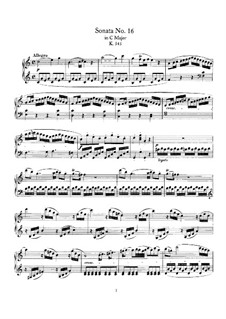 Sonata for Piano No.16 in C Major, K.545: For a single performer by Wolfgang Amadeus Mozart