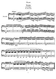 Sonata for Piano Four Hands in D Major, K.381: Parts by Wolfgang Amadeus Mozart