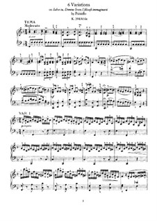 Six Variations on 'Salve tu Domine' by G. Paisiello, K.398: For piano by Wolfgang Amadeus Mozart