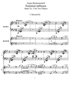 Suite No.1, Op.5: For two pianos four hands by Sergei Rachmaninoff