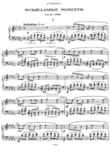 Six Moments Musicaux, Op.16: Complete set by Sergei Rachmaninoff