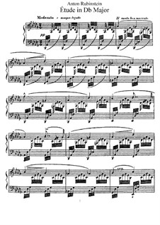 Ondine. Etude in D Flat Major, Op.1: For piano by Anton Rubinstein