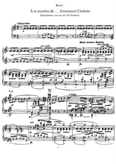 À la manière de, M.63: Chabrier. Paraphrase sur un air de Gounod 'Faust' by Maurice Ravel