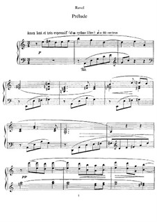Prelude, M.65: For piano by Maurice Ravel