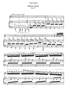 Thème varié, Op.97: For piano by Camille Saint-Saëns