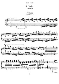 Six Etudes, Op.52: Complete set by Camille Saint-Saëns
