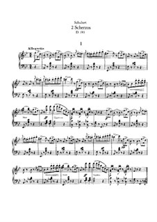 Two Scherzos for Piano, D.593: Complete set by Franz Schubert