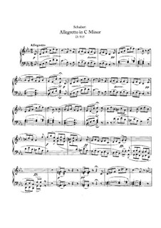 Allegretto for Piano in C Minor, D.915: For a single performer by Franz Schubert