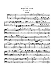 Fugue for Piano Four Hands in E Minor, D.952: First part, second part by Franz Schubert
