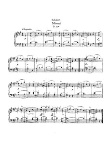 Minuet for Piano in A Major, D.334: For a single performer by Franz Schubert