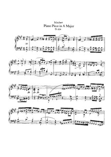 Piece for Piano in A Major, D.604: For a single performer by Franz Schubert