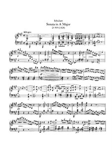Sonata for Piano No.20 in A Major, D.959: For a single performer by Franz Schubert