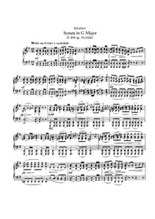 Sonata for Piano No.18 in G Major, D.894 Op.78: For a single performer by Franz Schubert