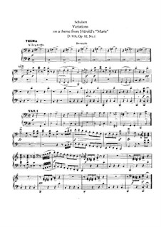 Eight Variations on a Theme from 'Marie' by Hérold, D.908 Op.82 No.1: Parts by Franz Schubert