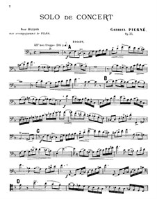 Solo de concert, Op.35: For bassoon and piano by Gabriel Pierné