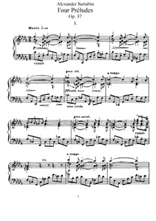 Four Preludes, Op.37: For piano by Alexander Scriabin