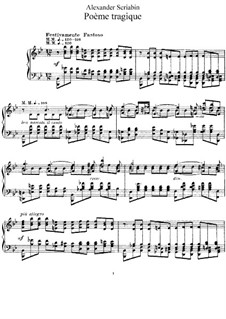 Poème tragique, Op.34: For piano by Alexander Scriabin