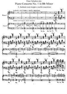 Concerto for Piano and Orchestra No.1 in B Flat Minor, TH 55 Op.23: Version for two pianos four hands by Pyotr Tchaikovsky