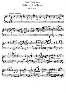 Two Pieces for Piano, Op.1: Complete set, TH 122, 124 by Pyotr Tchaikovsky