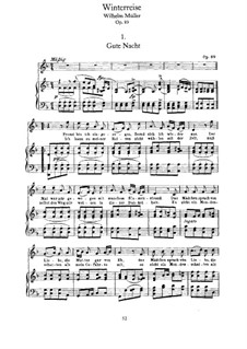 No.1 Gute Nacht (Good Night): For voice and piano by Franz Schubert