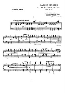 Valses nobles et sentimentales, M.61: For piano by Maurice Ravel