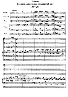 Concerto No.4 in F Major, HWV 292: Full score by Georg Friedrich Händel
