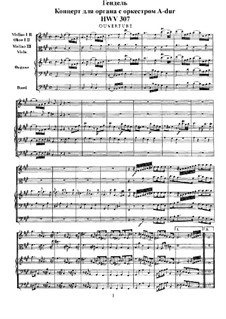 Concerto No.2 in A Major, HWV 307: Full score by Georg Friedrich Händel