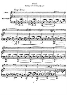 Sonata for Violin and Piano No.1 in E Minor, Op.29: Score, solo part by Ferruccio Busoni