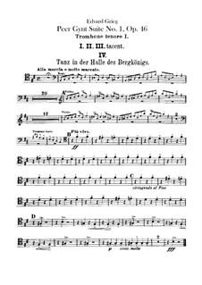 Suite No.1, Op.46: Trombones and tuba parts by Edvard Grieg