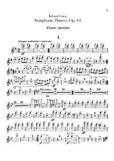 Four Symphonic Dances, Op.64: Flutes parts by Edvard Grieg