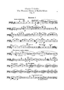 The Pleasure Dome of Kubla Khan, Op.8: Bassoons parts by Charles Tomlinson Griffes